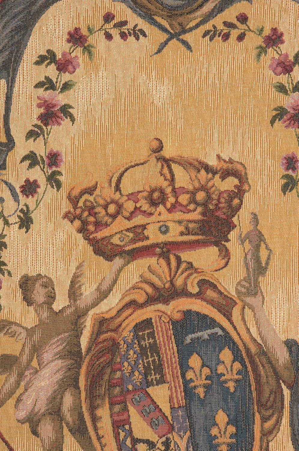 Charlotte Home Furnishings Inc. Dame Au Blason French Tapestry Wall Hanging, 58 X 44 Inch, Viscose Cotton And Polyester Blend Wall Art, Woven In France, Perfect For Home Decor And Wall Decor