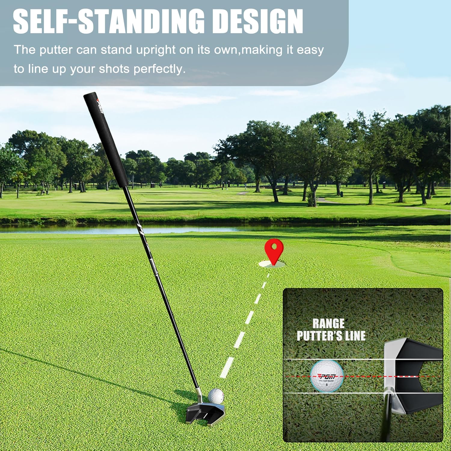 PGM Golf Putter for Men and Women - High MOI Mallet with Easy Alignment - Lightweight Graphite Shaft - Low Center of Gravity for Straighter Putts