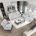 Lexicon Living Room Furniture Set, Modern Recliner Sofa for Living Room, Corduroy Upholstered Couch Set with Pillow Top Arm, Including Sofa, Loveseat & Chair with Plywood Frame, 3-Piece Set, Gray
