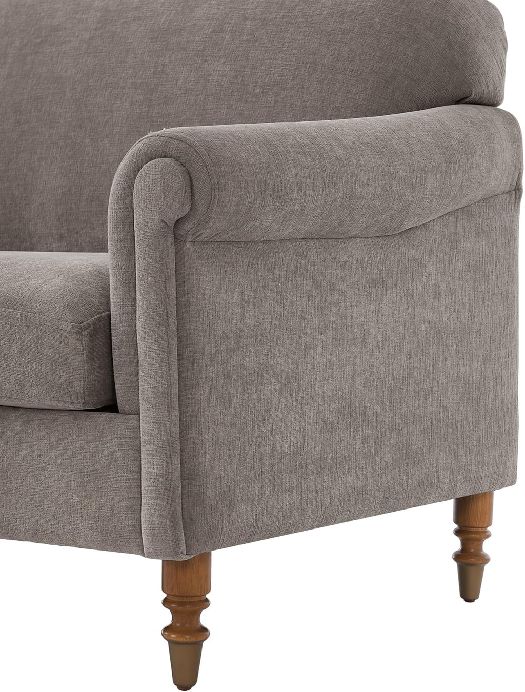 Christopher Knight Home Sola 77.5'' Modern Chenille Upholstered Loveseat Sofa with Rolled Armrest and Rubberwood Frame, 2-Seater Home Sofa Living Room, Comfy Couch for Hotel/Apartment, Brown