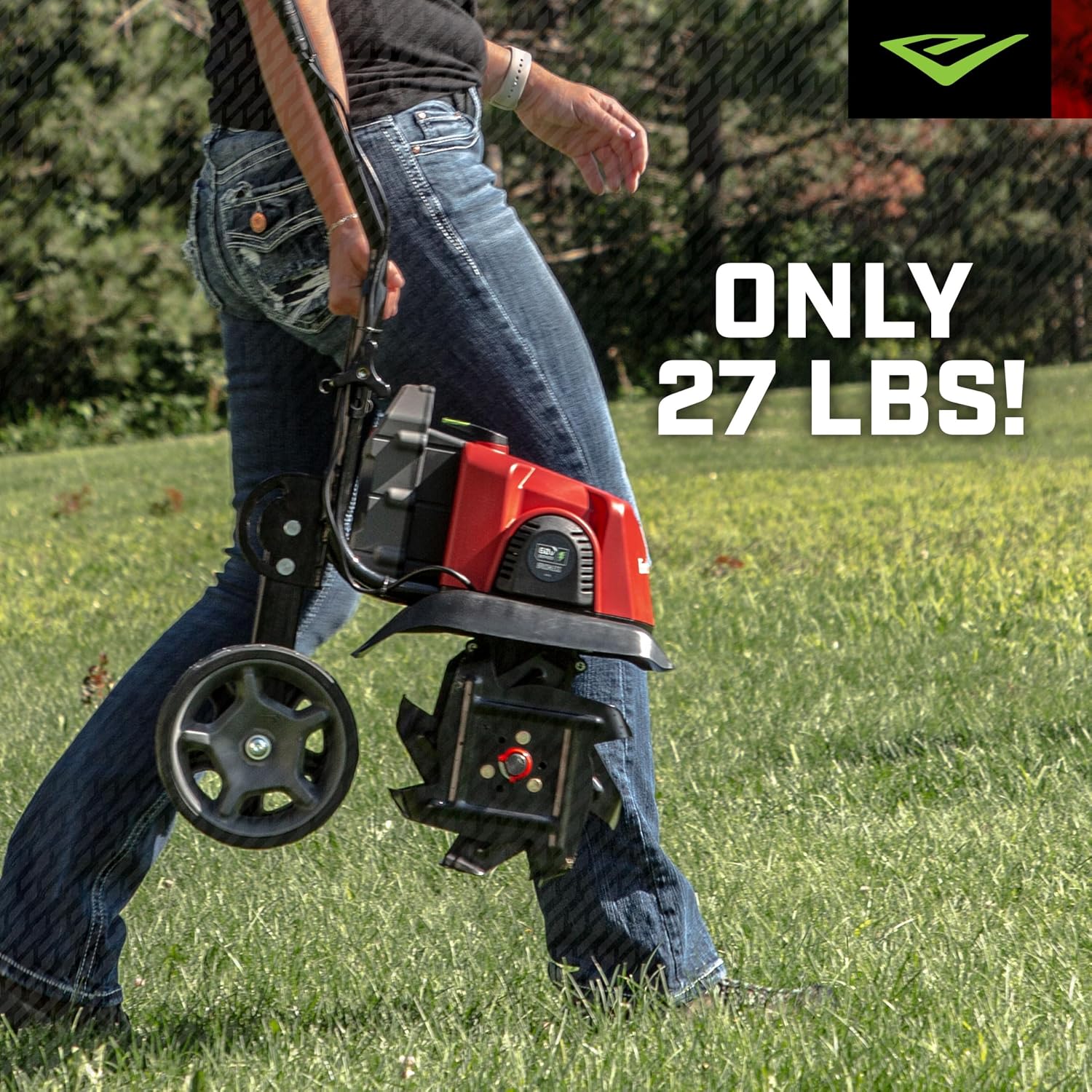 Earthquake 60V Cultivator with 4Ah Battery and Charger Included, Variable Speed Trigger, Adjustable Transport Wheels, Overhand Handlebars, U.S. Based Customer Support, 46091