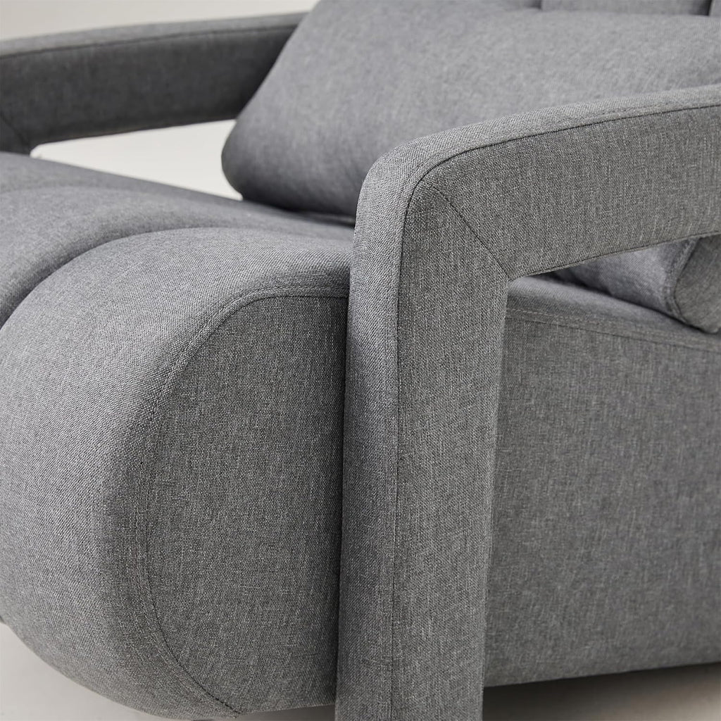 Christopher Knight Home Smyth Modern Armchair, Upholstered Accent Chair,Minimalist Lounge Chair, Cozy Seating Chair,Bedroom Chair,with Linen Fabric and a Pillow, Gray