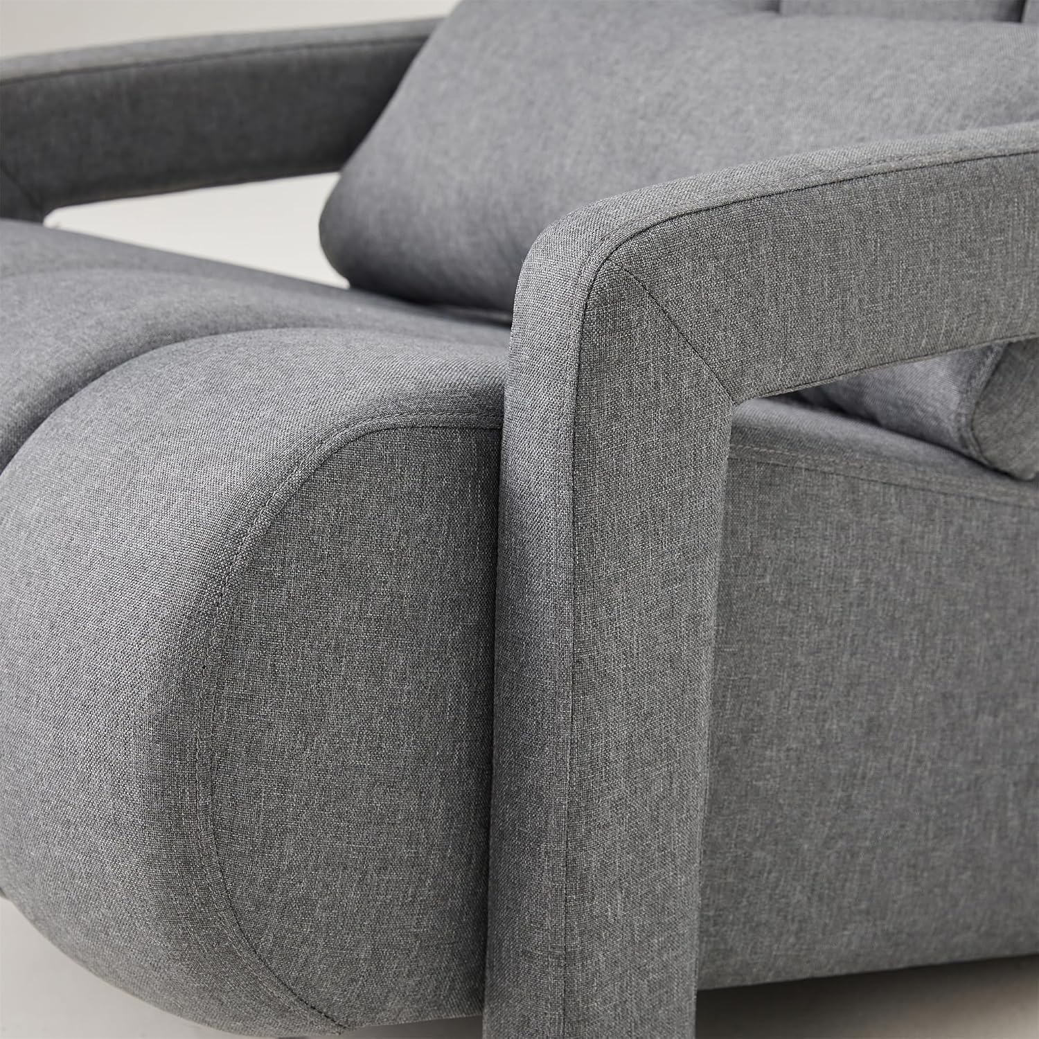 Christopher Knight Home Smyth Modern Armchair, Upholstered Accent Chair,Minimalist Lounge Chair, Cozy Seating Chair,Bedroom Chair,with Linen Fabric and a Pillow, Gray