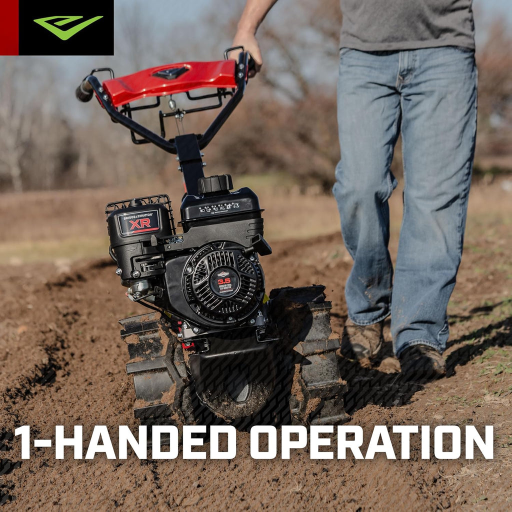 Earthquake® 46059 Pioneer™ Dual Direction Rear Tine Tiller, Powerful 127cc 4-Cycle Briggs and Stratton® Engine, Instant Reverse, 17' Tilling Width, 11' Tilling Depth, Frustration Free Shifting