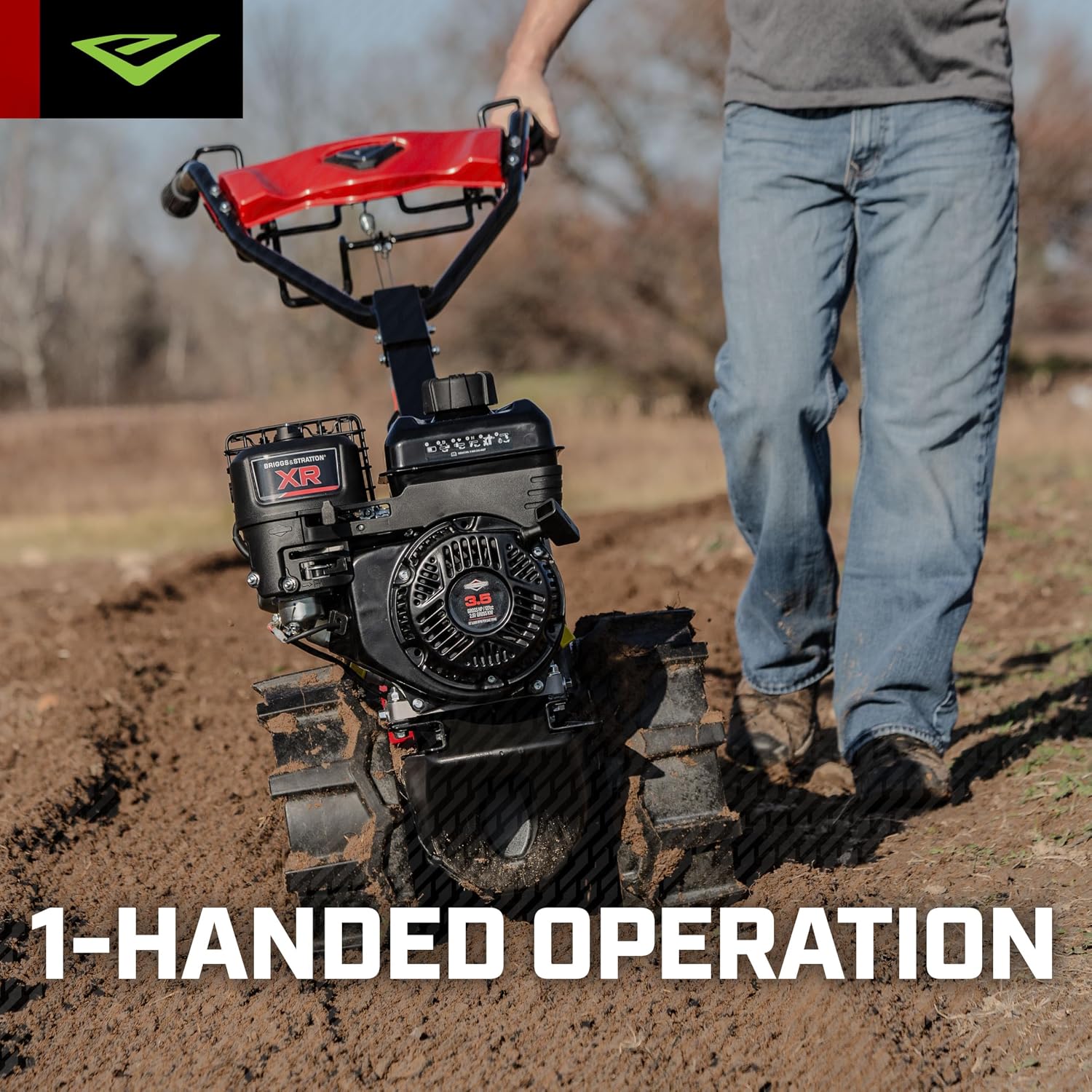 Earthquake® 46059 Pioneer™ Dual Direction Rear Tine Tiller, Powerful 127cc 4-Cycle Briggs and Stratton® Engine, Instant Reverse, 17' Tilling Width, 11' Tilling Depth, Frustration Free Shifting