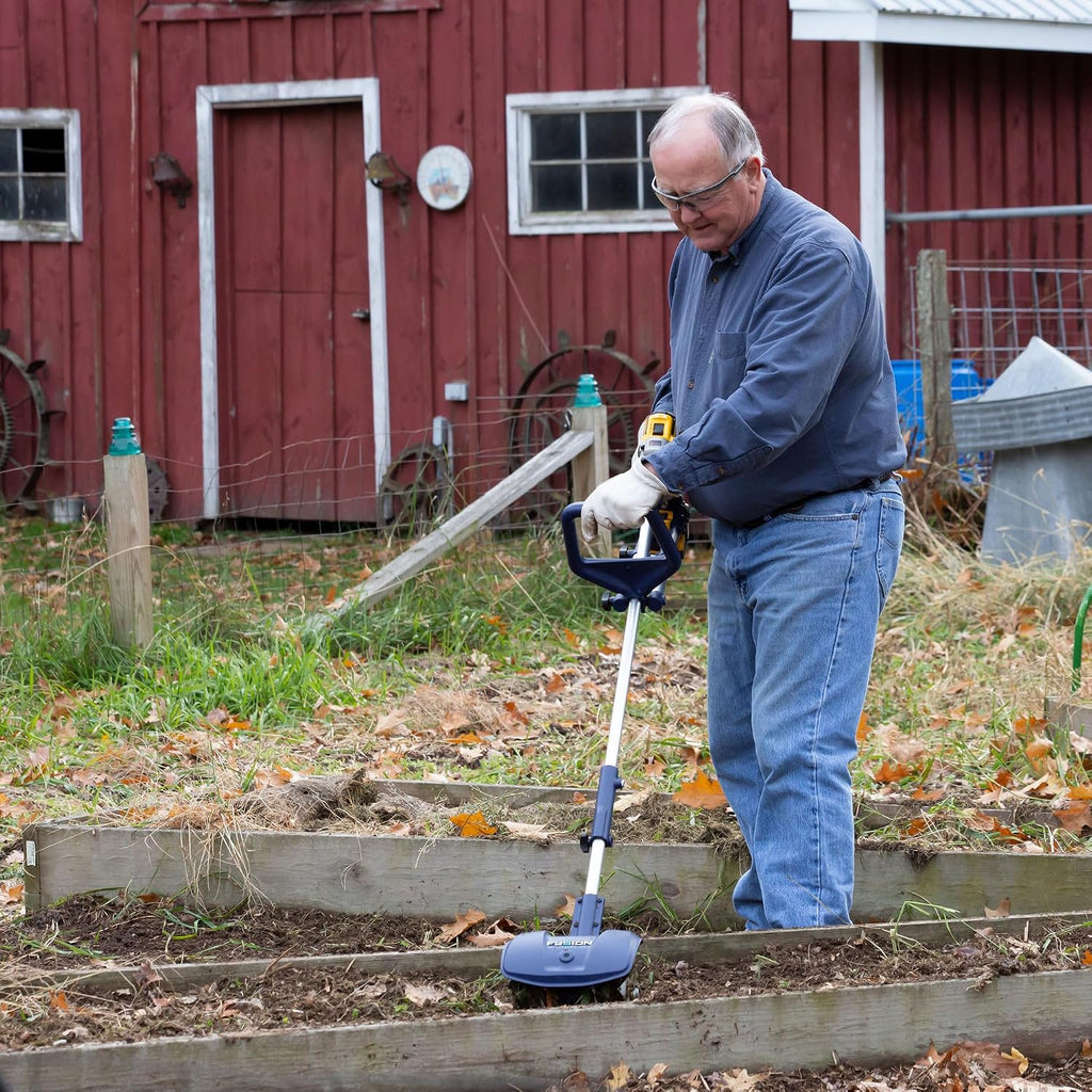 Fusion Drill-Powered Cultivator, Compatible with Most Cordless Drills, Adjustable Cultivating Width Up to 8', Cultivating Depth Up to 5.5', Adjustable Length, Model: 46007