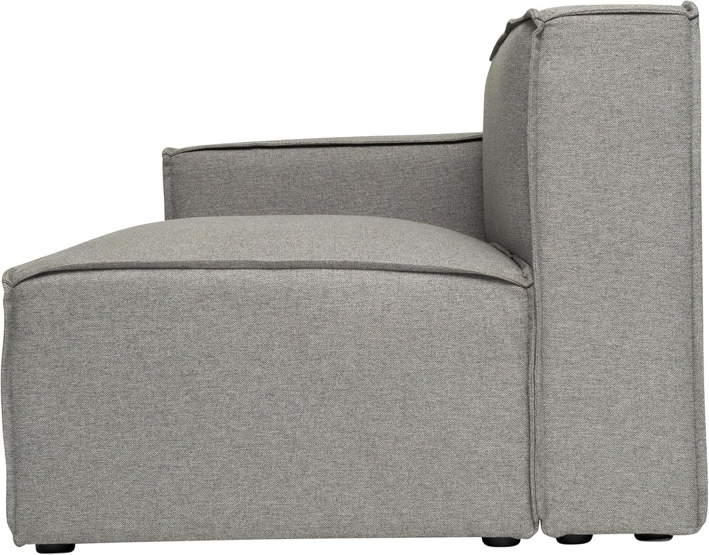 Flash Furniture Bridgetown Fabric Left Chair Module for Sectional Sofa, Customizable Modular Couch Left Seat with Arm Rest, Gray