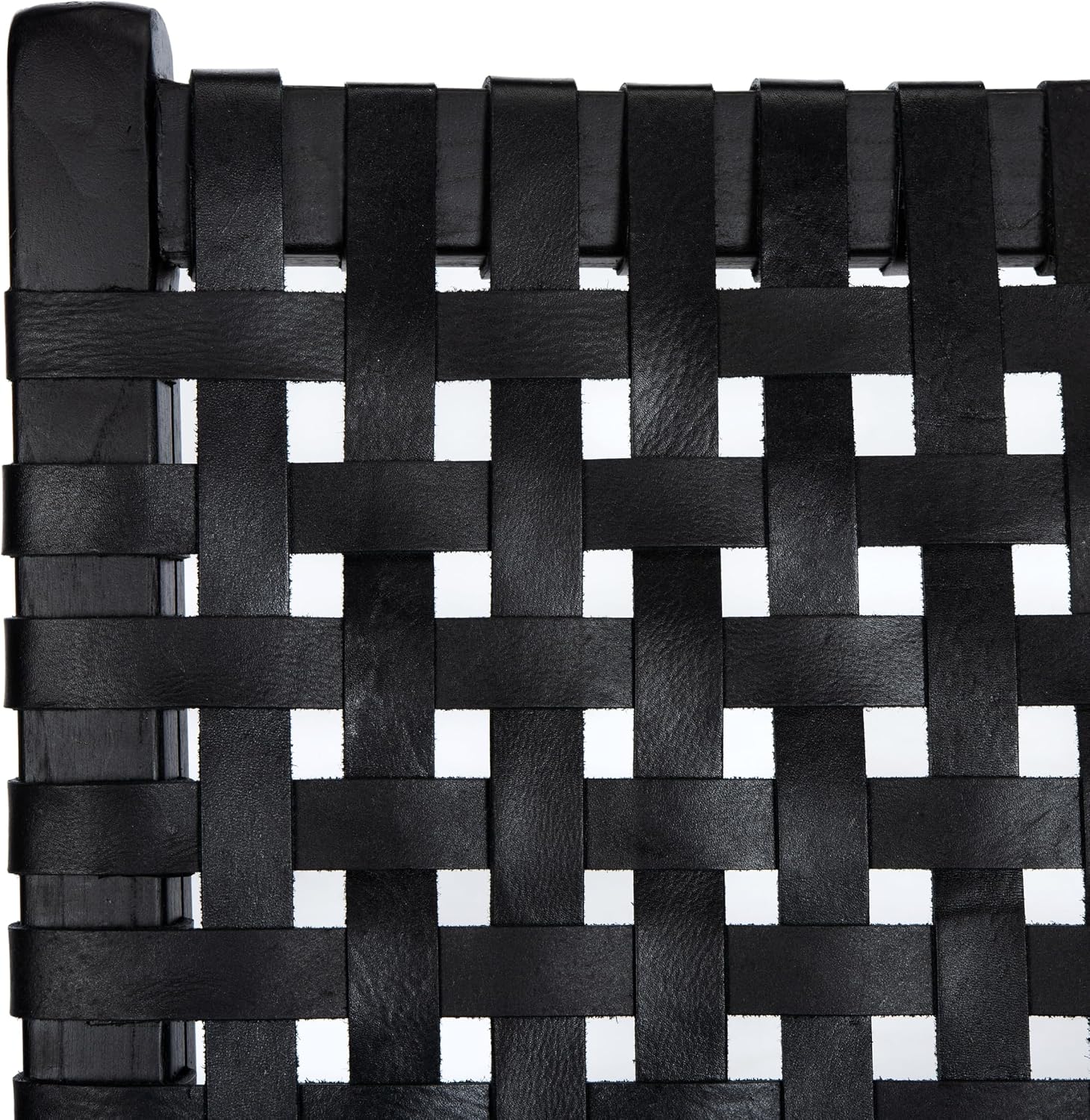 Safavieh Home Luna Black and Black Leather Woven Accent Chair