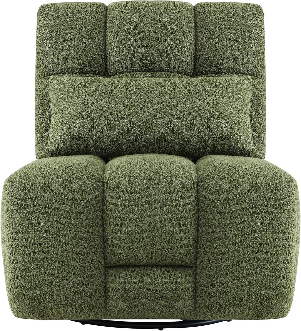 Watson & Whitely Oversized Power Recliner Chair for Adults, Swivel Rocker Recliner Chair with Lumbar Support, Ultra-Comfy Glider Recliner for Living Room Theater Seating Single Sofa, Olive