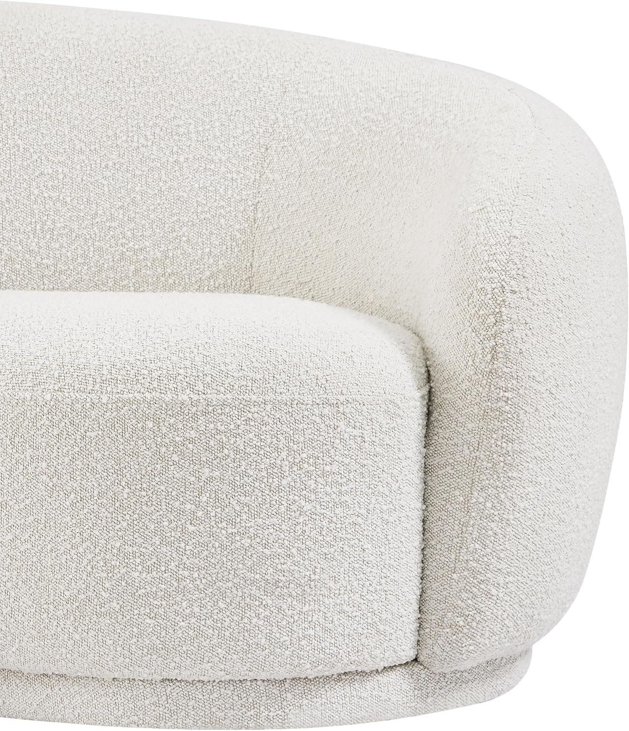 Meridian Furniture 693Cream-C Hyde Collection Modern | Contemporary Boucle Fabric Upholstered Accent Chair with Rounded Back, Cream, 42' W x 38' D x 27.5' H