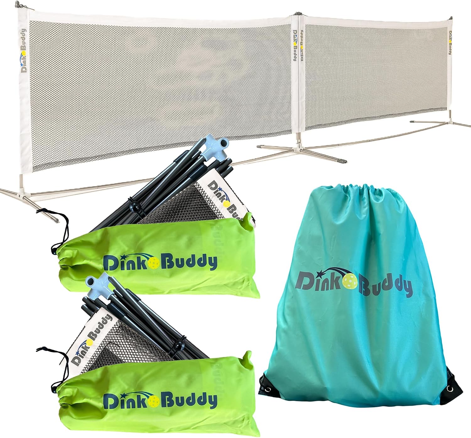 Mini Pickleball Net Set - Ultraportable, Fits in Backpack - 11-ft, 6-ft or 6-ft x 2-Pack Options, or 4-ft for Kids - Pickleball Net Portable Outdoor/Indoor Play - Sports Kit for Women, Men & Kids