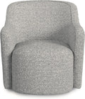 HomePop 360° Barrel Back Swivel Chair - White Boucle with Gray Yarn