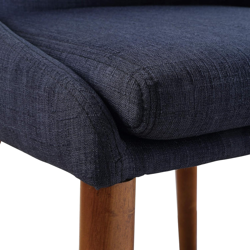 OSP Home Furnishings Palmer Mid-Century Modern Dining Accent Chair 2-Pack, Navy