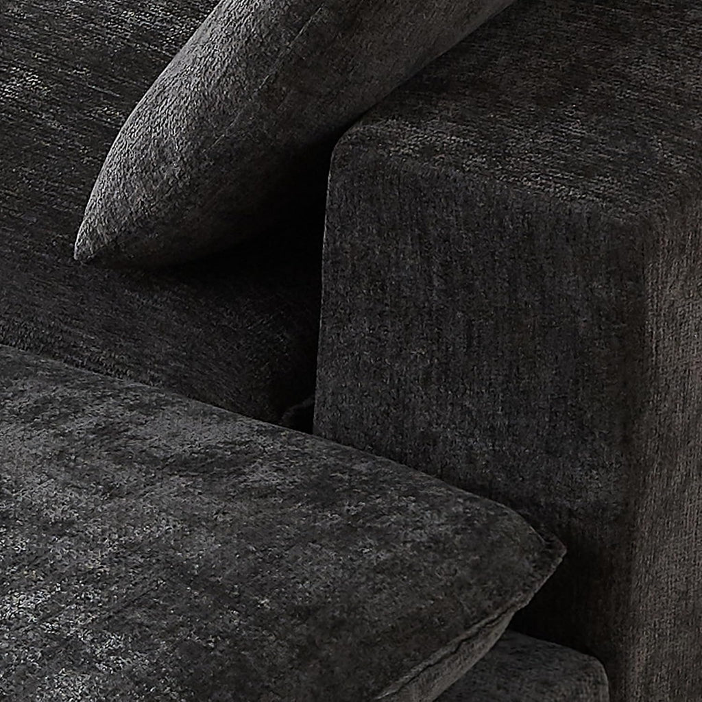 78-Inch Boneless Love Seat Couches in a Box, Modern 2 Seat Floor Modular Foam Cloud Sofa Chenille Loveseat Couch W/Wide Square Armrests for Home Apartments Bedroom