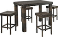Crosley Furniture Palm Harbor 5-Piece Outdoor Dining Set for 4, Counter Height Wicker Patio Table and Stools, Brown