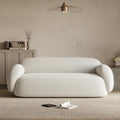 Acanva Modern Minimalist Sofa for Living Room Lounge Home Office, Rounded Edges Couch with Soft Boucle Upholstered, 78.7'W, White