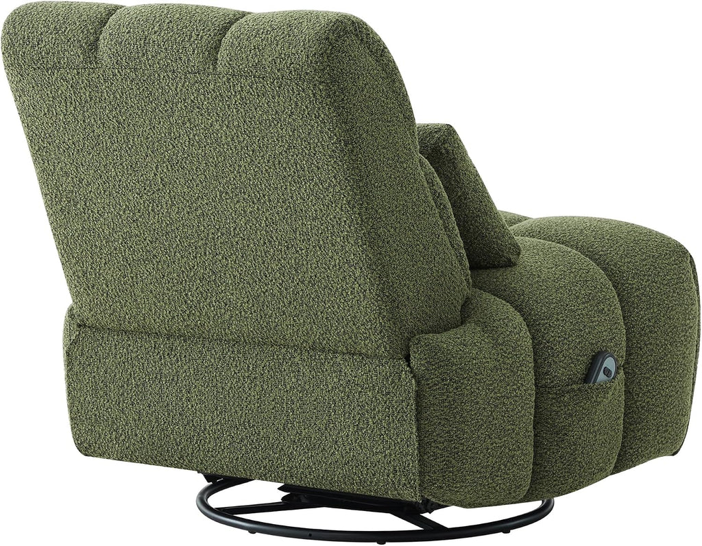 Watson & Whitely Oversized Power Recliner Chair for Adults, Swivel Rocker Recliner Chair with Lumbar Support, Ultra-Comfy Glider Recliner for Living Room Theater Seating Single Sofa, Olive