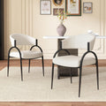 Christopher Knight Home Soft Padded Dining Chairs Set of 2, Upholstery Dining Chairs, Curved Backrest Accent Chairs, Metal Legs Comfortable Seating for Home Dining Room or Kitchen, Beige