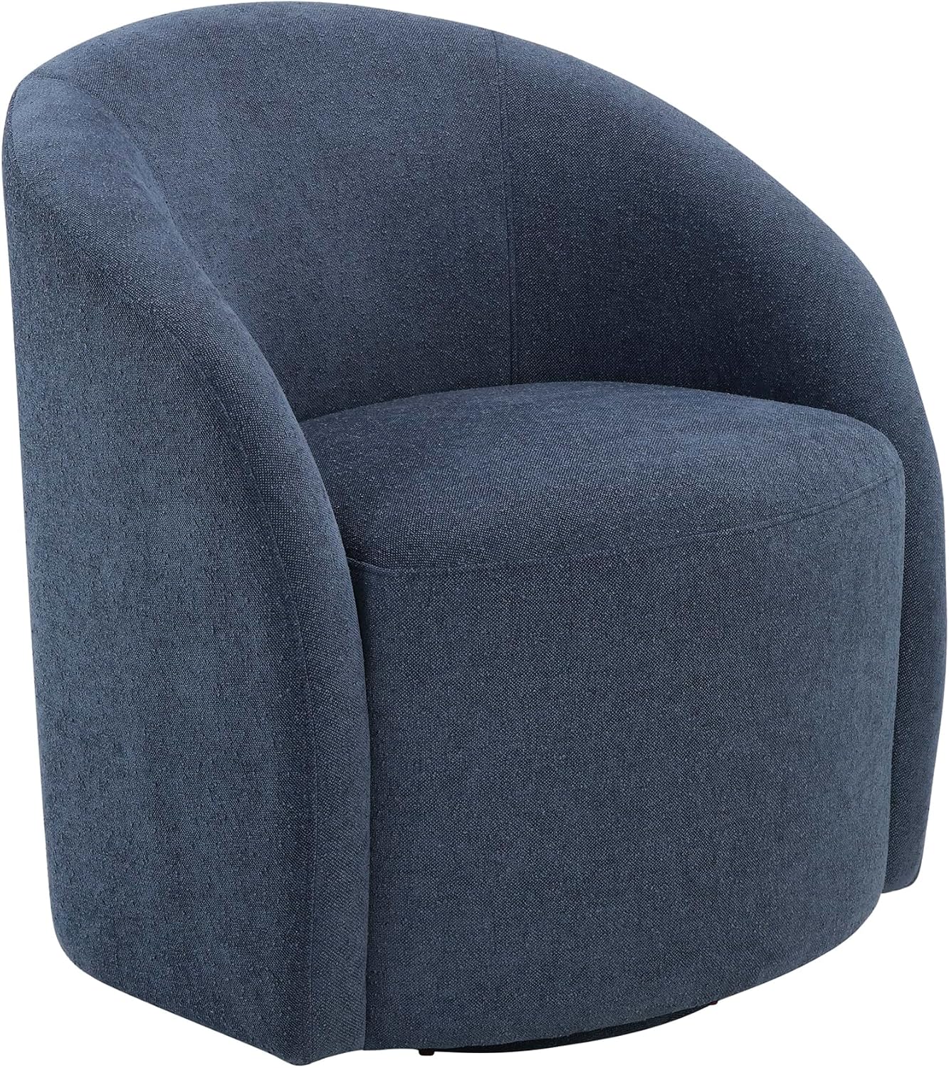 Lexicon 360 Degree Swivel Accent Chair, Boucle Fabric Arm Chair with Metal Swivel Base and Sloped Arms for Living Room/Bedroom/Office, Blue