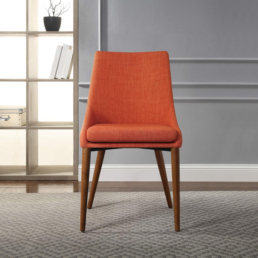 OSP Home Furnishings Palmer Mid-Century Modern Dining Accent Chair 2-Pack, Tangerine