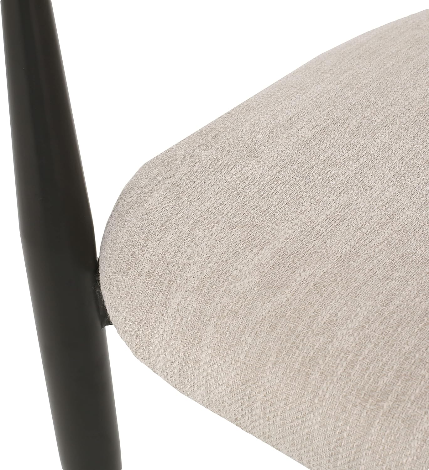 Christopher Knight Home Names Modern Metal Loveseat, Living Room Fabric Upholstered Settee, Curved Open Backrest 2-Seater Sofa, Cozy Couch for Bedroom, Apartment, Home Office, Black+ Gold + Beige