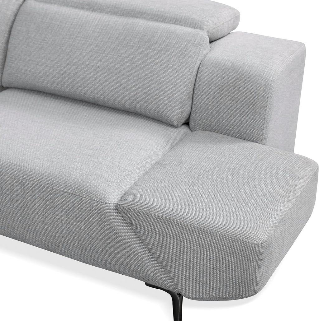 Furniture of America Kirel Modern Sectional Recliner with USB Ports, Adjustable Headrests and Swivel Armrest, Reclining Sofa, L Shape Couch for Living Room, Office, Home Theater, Playroom, Light Grey