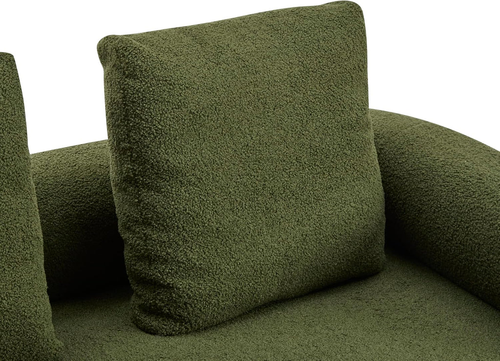 Christopher Knight Home Gilly 78' Modern Boucle Upholstered Sofa with Pillow, Oversized Comfy Cloud Couch with Wooden Frame, 3-Seater Sofa Couch for Living Room, Bedroom, Home Office, Olive Green