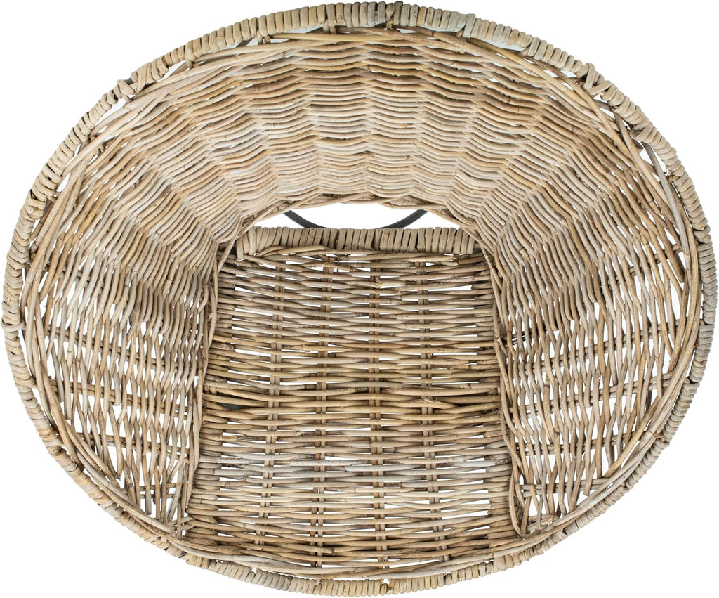Safavieh Home Sierra Coastal Grey Wash Rattan and Dark Steel Round Accent Chair