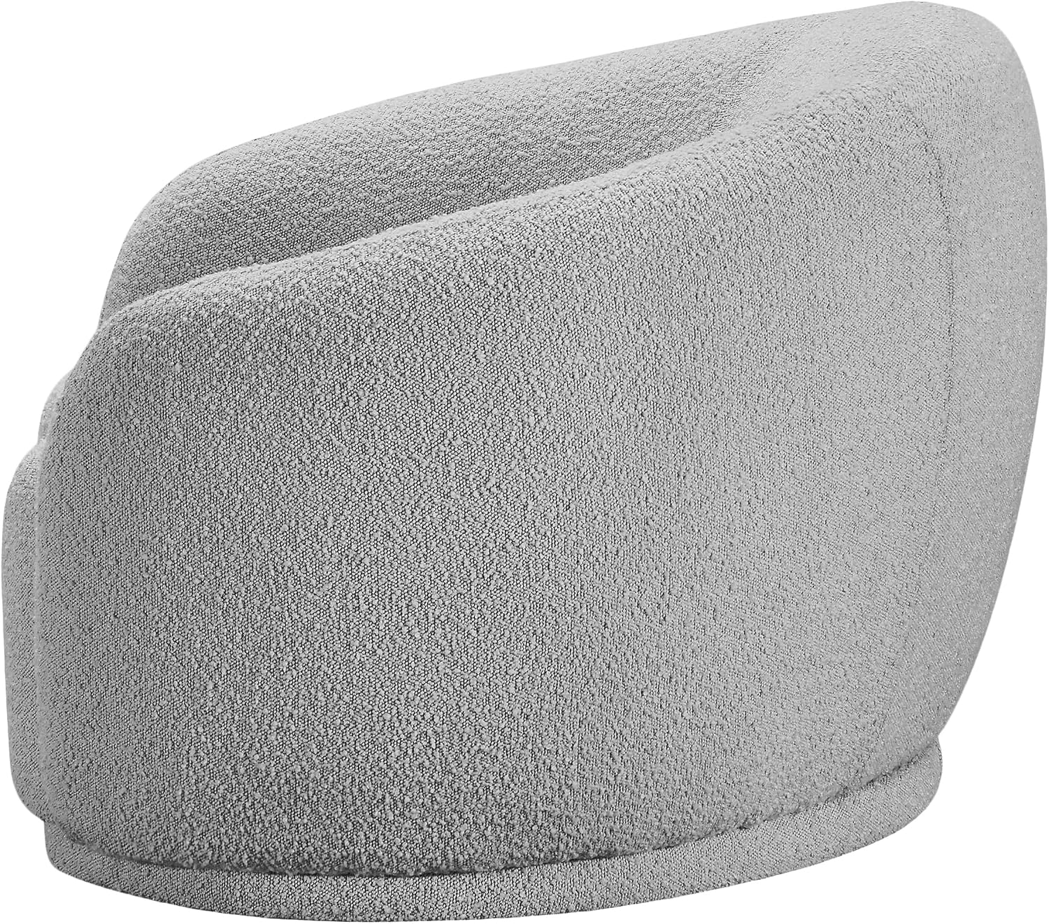 Meridian Furniture 693Grey-C Hyde Collection Modern | Contemporary Boucle Fabric Upholstered Accent Chair with Rounded Back, Grey, 42' W x 38' D x 27.5' H