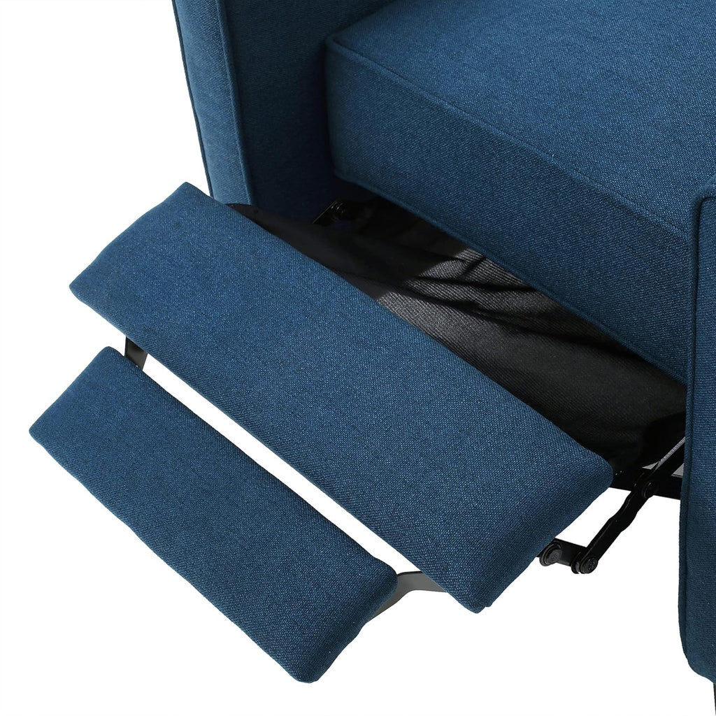 Christopher Knight Home Emmie Fabric Recliner (Set of 2), Navy Blue, Dark Brown