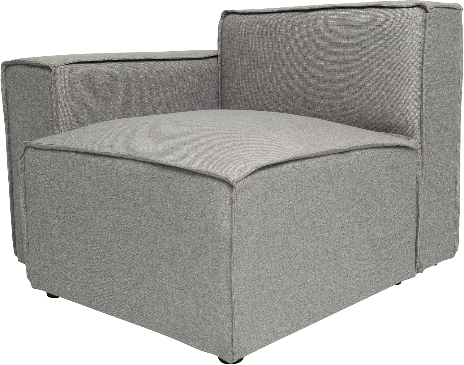 Flash Furniture Bridgetown Fabric Left Chair Module for Sectional Sofa, Customizable Modular Couch Left Seat with Arm Rest, Gray