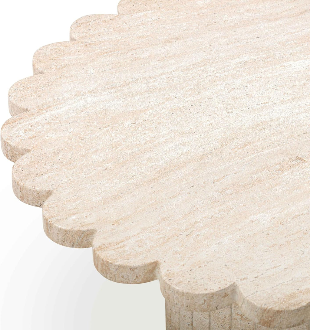 Tov Furniture Blossom Washed Travertine Finish Indoor/Outdoor Coffee Table