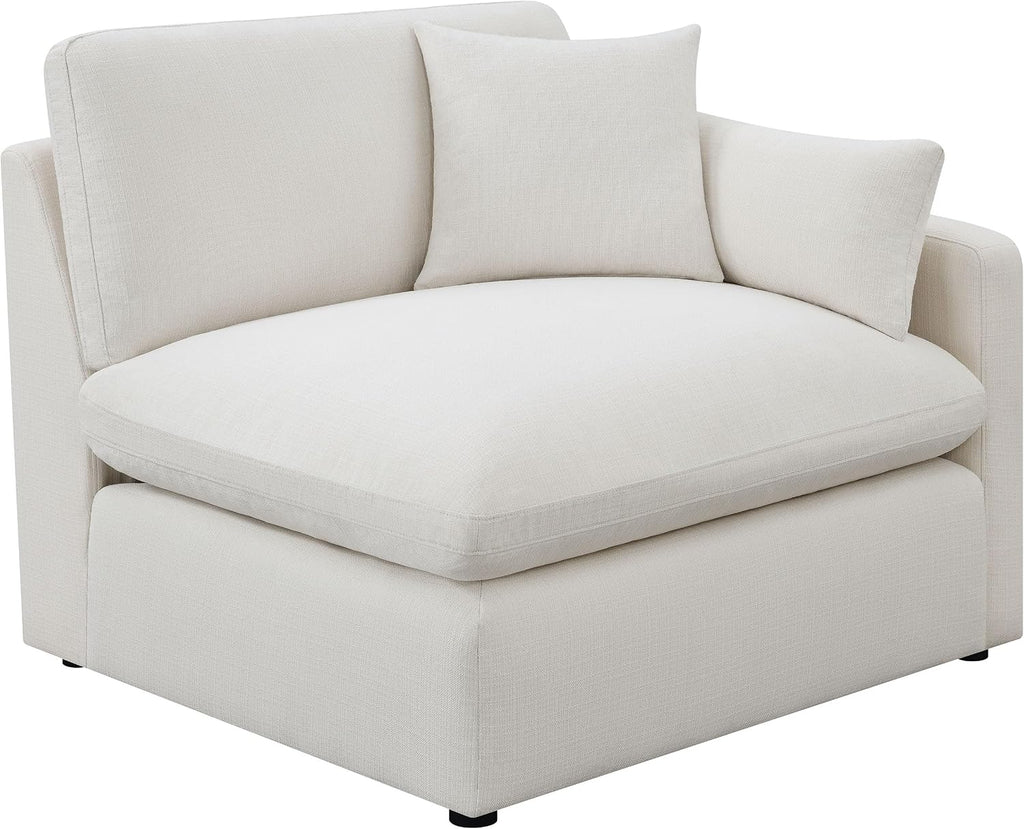 Coaster Home Furnishings - Hobson - 5-Piece Upholstered Modular Sectional Sofa with Accent Pillows and Sloped Track Armrests - Living Room - Ivory - 551451-SETA