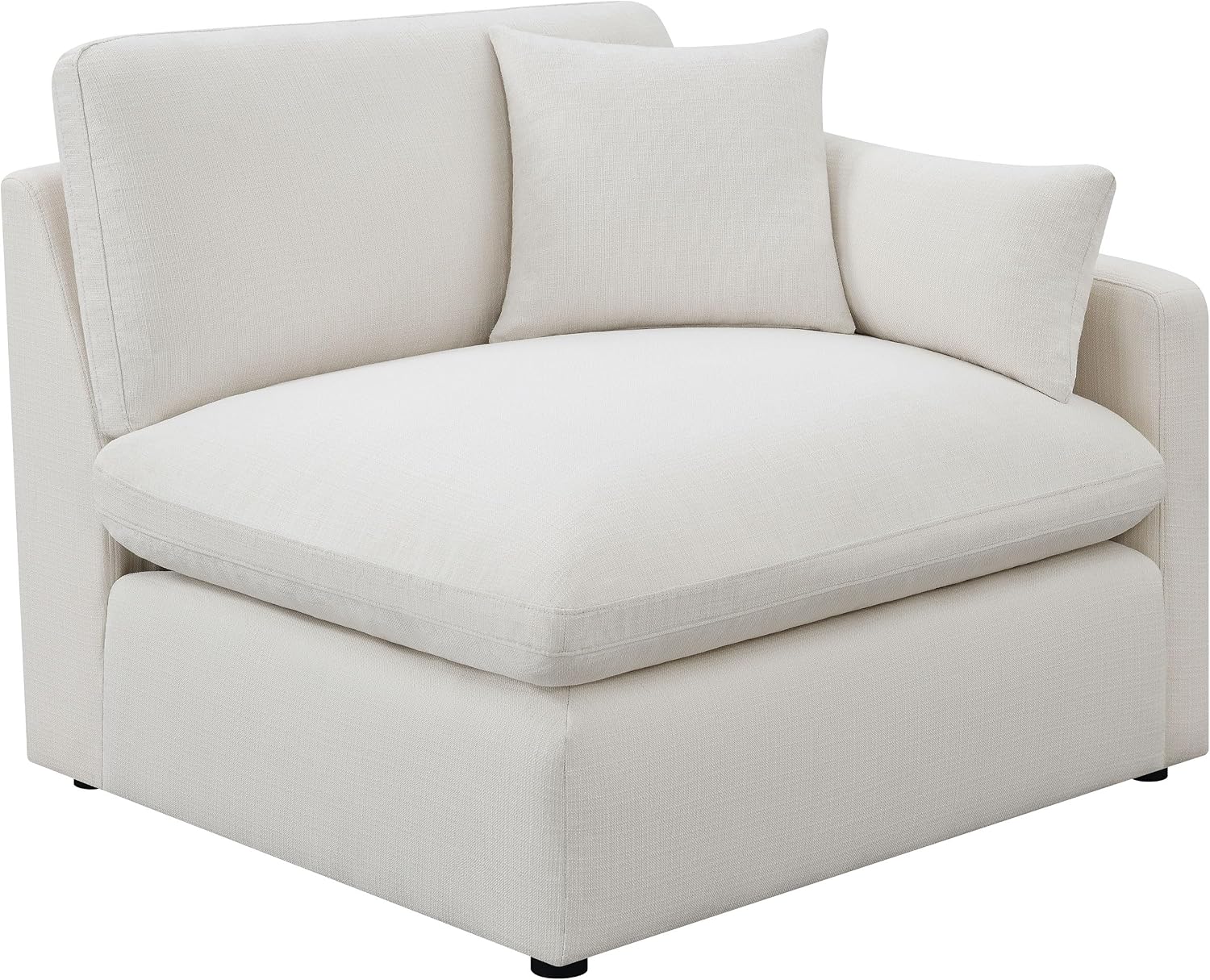 Coaster Home Furnishings - Hobson - 5-Piece Upholstered Modular Sectional Sofa with Accent Pillows and Sloped Track Armrests - Living Room - Ivory - 551451-SETA