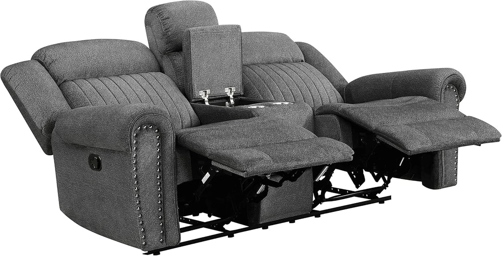 Lexicon Dakota 2-Piece Manual Reclining Living Room Set, Charcoal