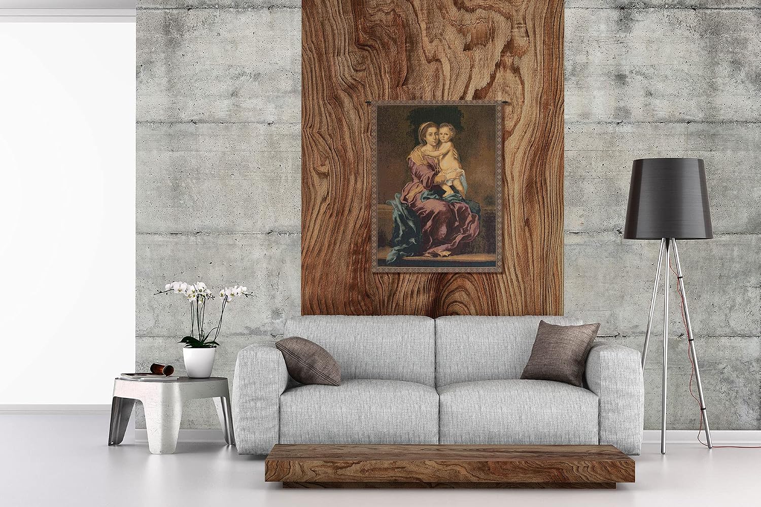 Charlotte Home Furnishings Inc. Madonna Del Rosario Italian Tapestry Wall Hanging 24 X 20 Inch Cotton Blend Wall Art Perfect For Wall Decor By Bartolom