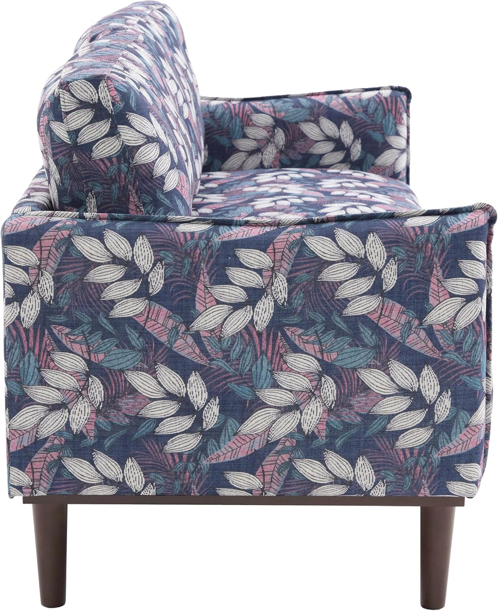 Christopher Knight Home Brena Modern Fabric Upholstered Loveseat Sofa, Wooden 2 Seater Sofa Couch with Deep Seat, Comfy Cloud Couch for Living Room, Bedroom, Home Office, Blue+White