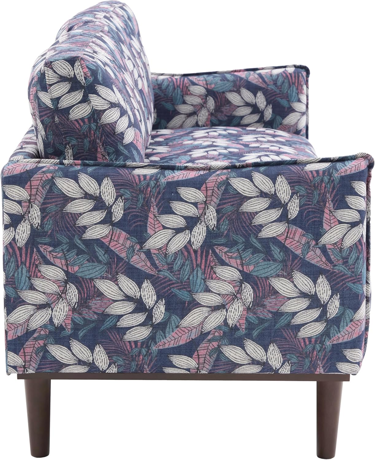 Christopher Knight Home Brena Modern Fabric Upholstered Loveseat Sofa, Wooden 2 Seater Sofa Couch with Deep Seat, Comfy Cloud Couch for Living Room, Bedroom, Home Office, Blue+White
