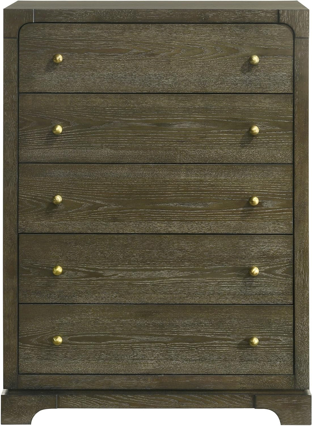 Coaster Home Furnishings - Gran Park - Wood - 5-Drawer Chest with Brass Knobs, Felt-Lined Top and Metal Ball-Bearing Glides - Modern Classic - Bedroom - Dark Cocoa - 224935