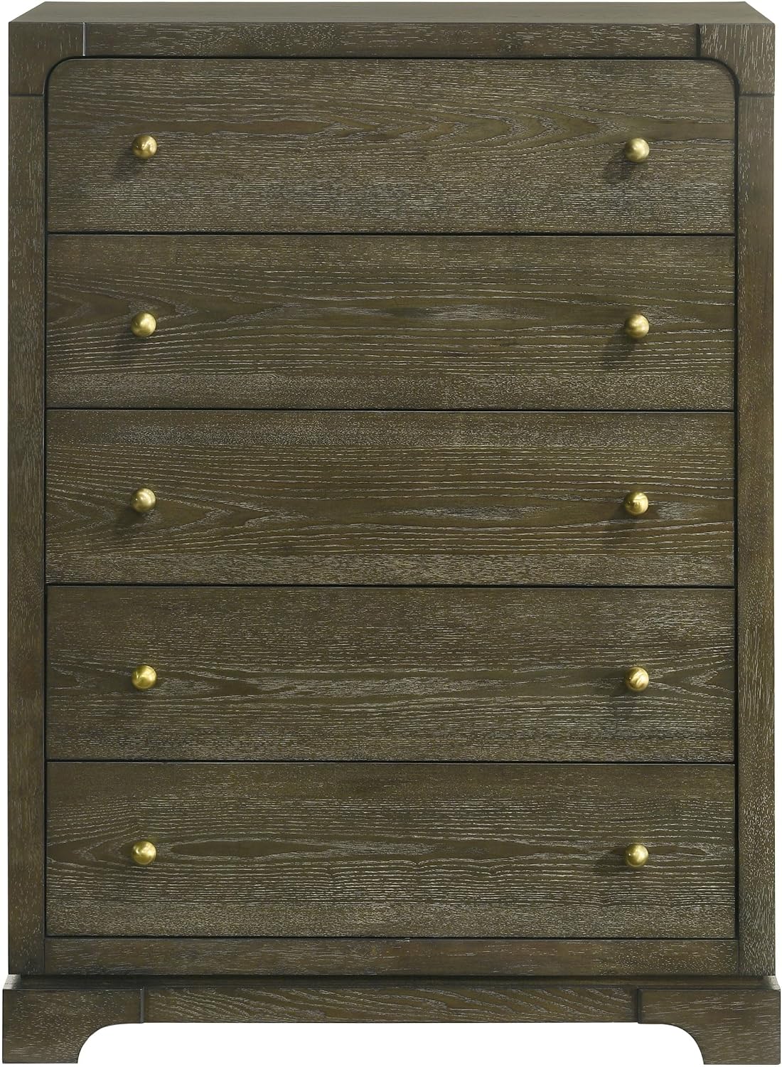 Coaster Home Furnishings - Gran Park - Wood - 5-Drawer Chest with Brass Knobs, Felt-Lined Top and Metal Ball-Bearing Glides - Modern Classic - Bedroom - Dark Cocoa - 224935