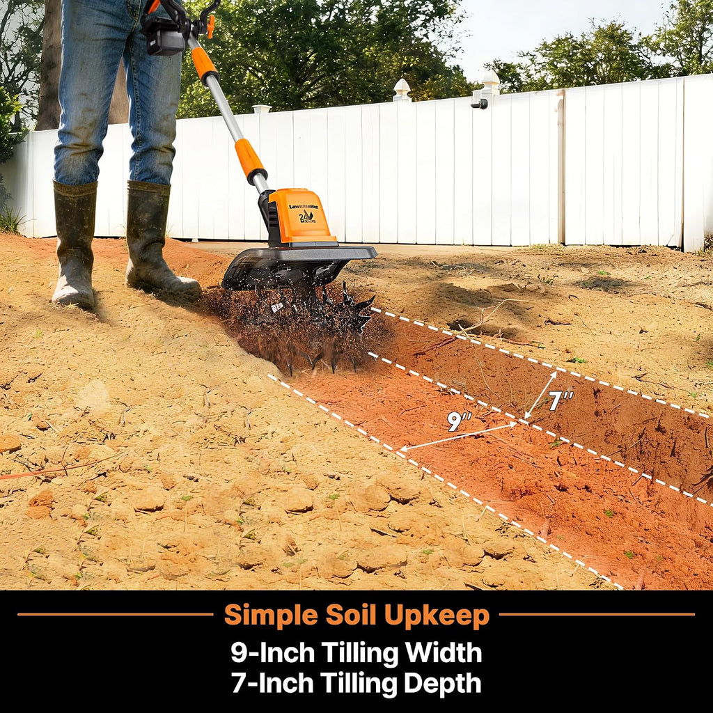 LawnMaster 24V MAX 9' Cordless Tiller – CLTE2409