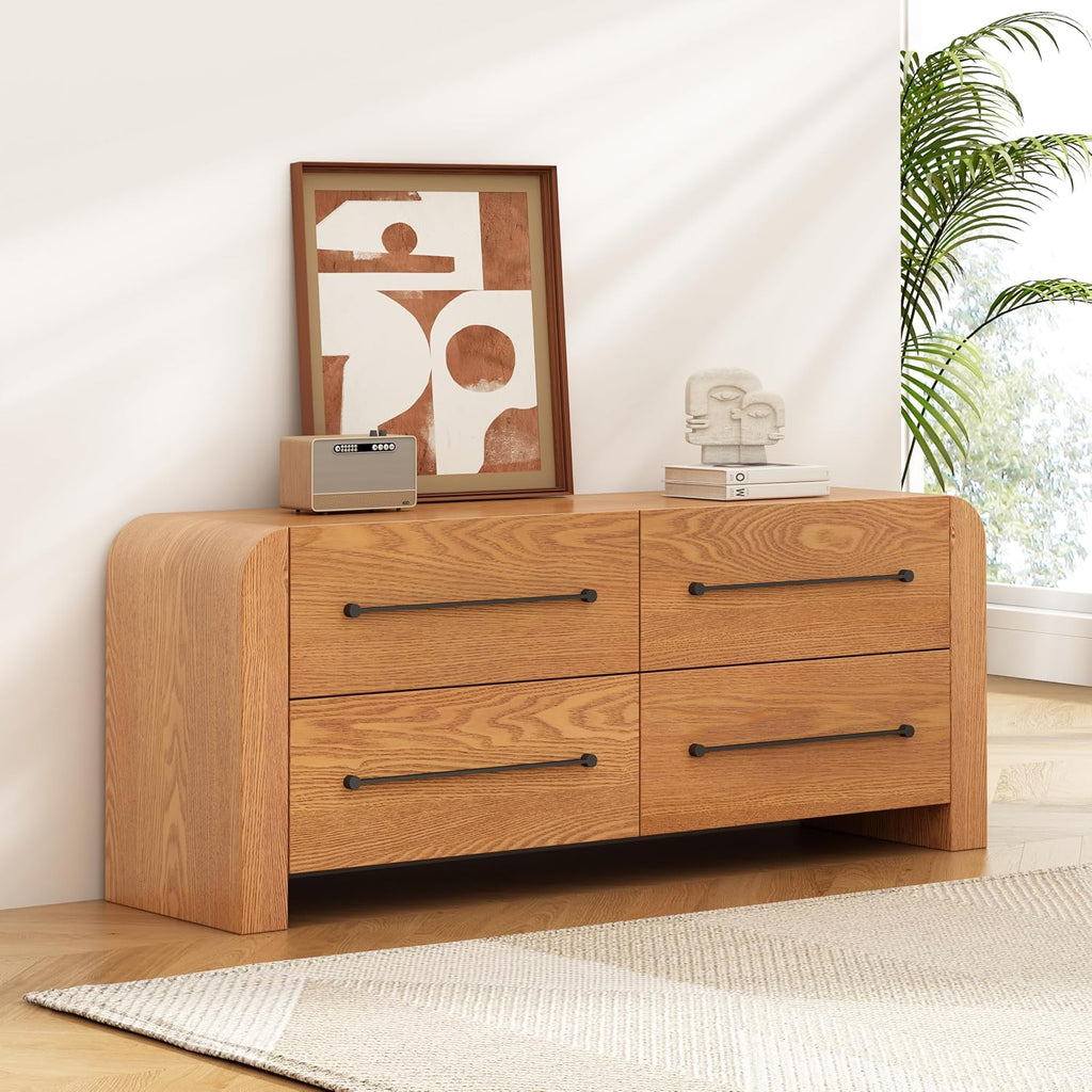 Christopher Knight Home Rulor Modern Sideboard Buffet Cabinet, Wooden Storage Cabinet Organizer, Living Room TV Stand Entertainment Center, Narrow Console Table, Natural