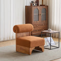 Christopher Knight Home Devon Modern Minimalist Boucle Fabric Upholstered Accent Chair,Wooden Lounge Chair with Rolled Backrest+Soft Padded Seat,Comfy Reading Chair,Living Room/Bedroom,Brownish Orange