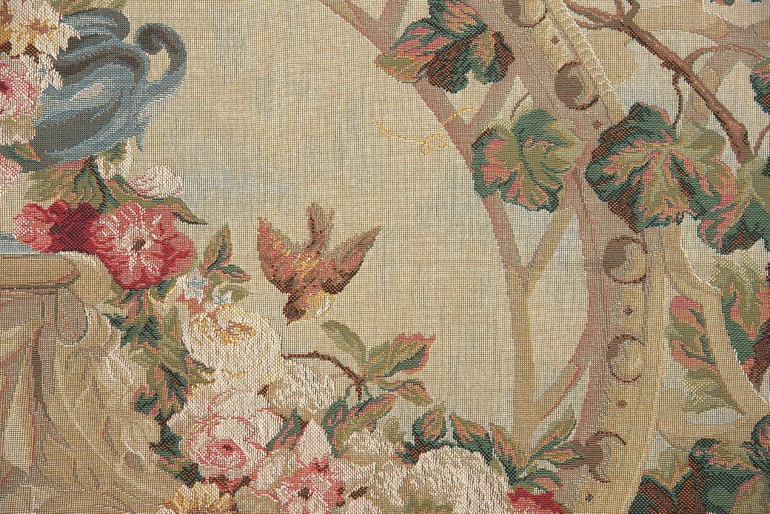 C Charlotte Home Furnishings Inc Beauvais Green Leaves French Tapestry Wall Hanging | Viscose Cotton and Polyester Blend Wall Art | 33 in. x 54 in | Home Decor Accents