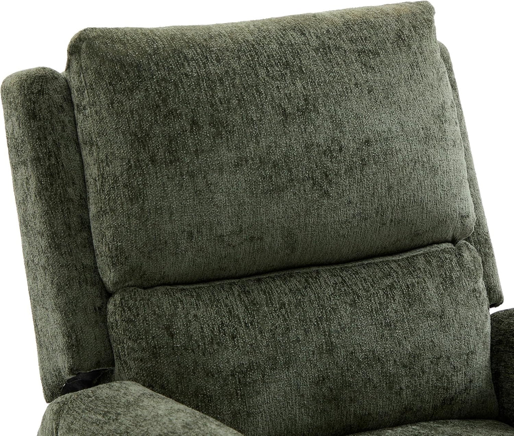 Christopher Knight Home Harper Massage Recliner Chair with 8 Modes, Chenille Upholstered Recliner Sofa, Swivel Massage Chair with a Side Storage Pocket for Living Room/Bedroom, Head Support, Green