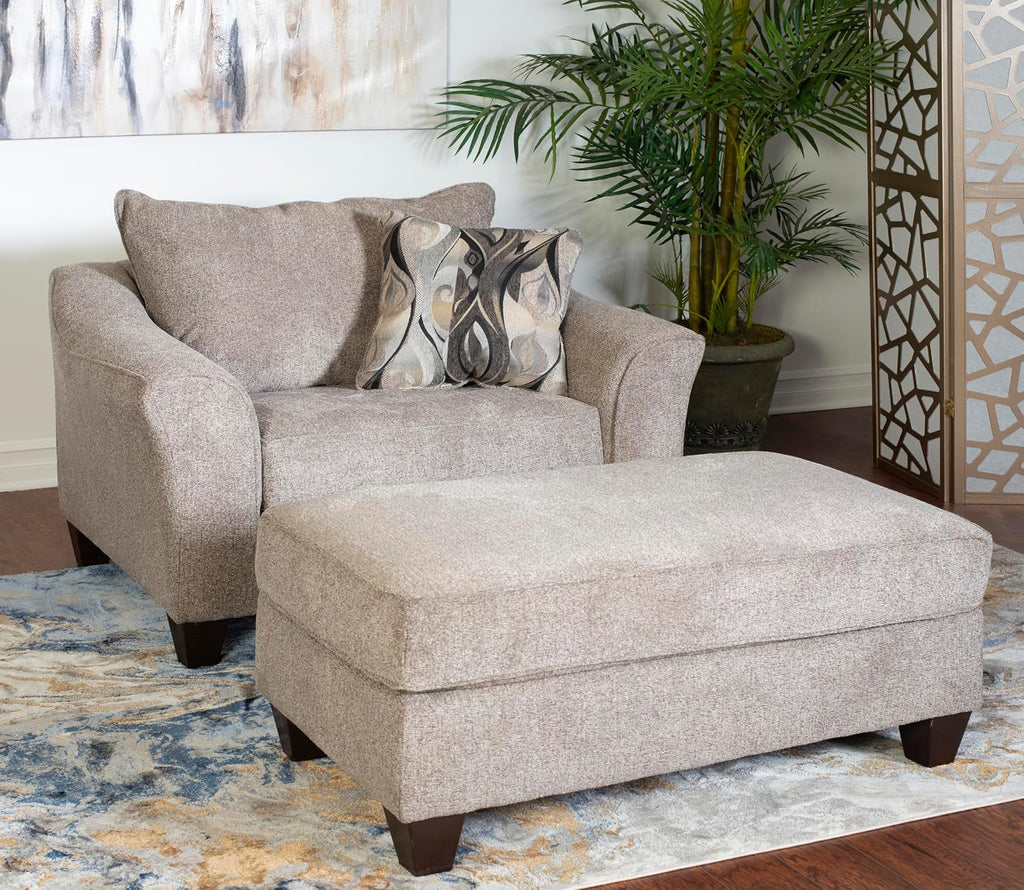 Roundhill Furniture Camaro Platinum Fabric Pillow back Accent