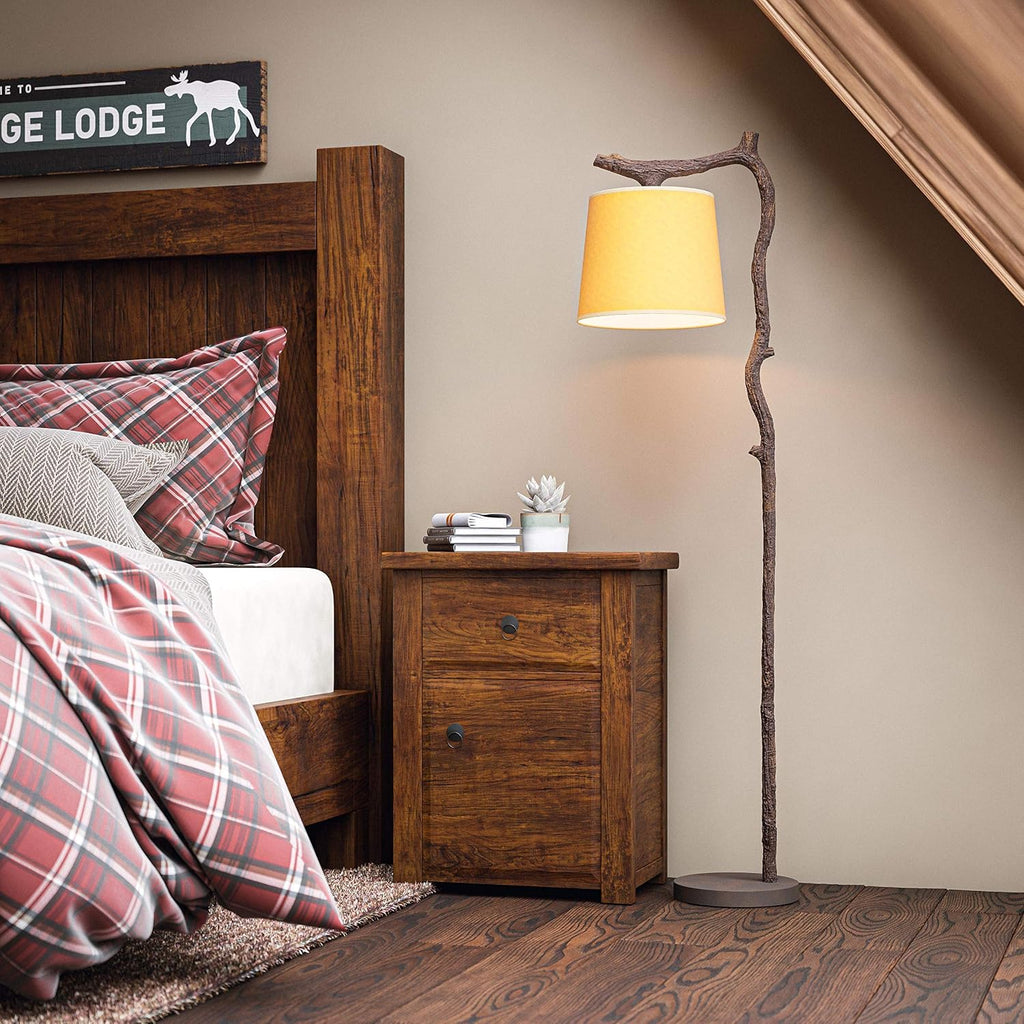 Kenroy Home Overhang Floor Lamp with Bronze Finish, Rustic Style, 61' Height, 17.75' Width, 12' Depth