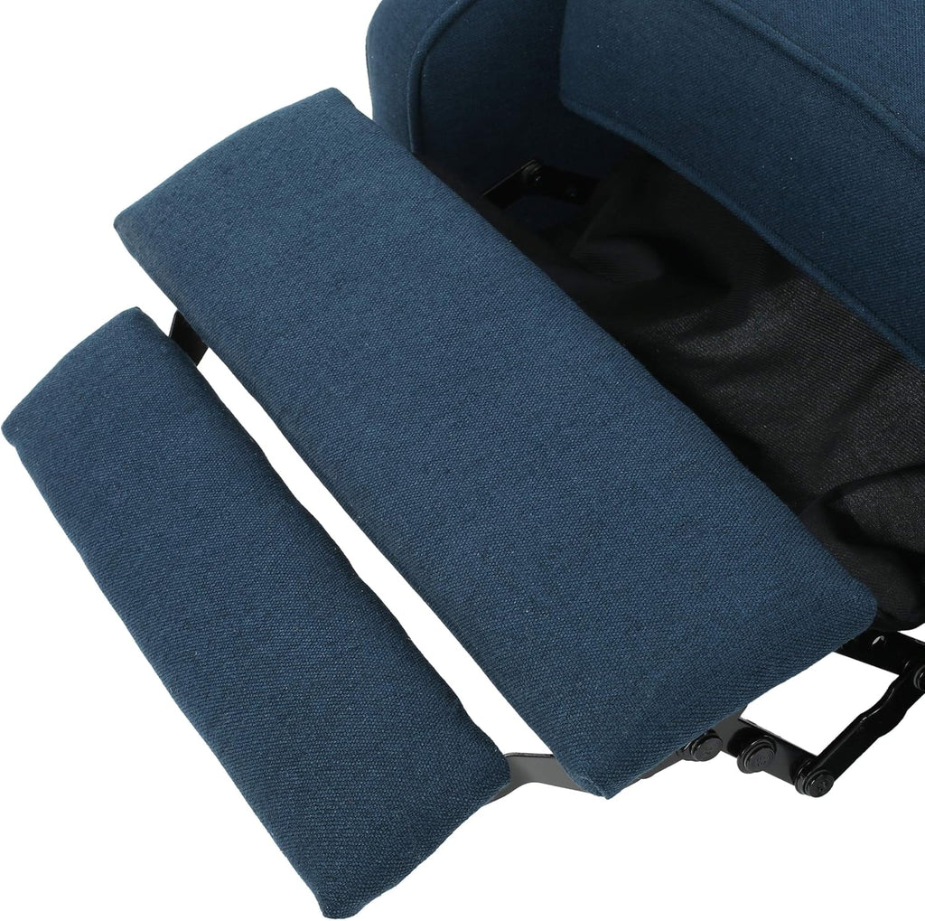 Christopher Knight Home Earlean Fabric Recliner (Set of 2), Navy Blue, Dark Brown