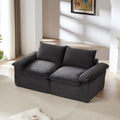 80-Inch Boneless Love Seat Couches in a Box, Modern 2 Seat Floor Modular Foam Cloud Sofa Corduroy Loveseat Couch W/Pillow-top Armrests for Home Apartments Bedroom