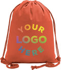 Mato & Hash Wholesale Custom Drawstring Backpacks, Personalized Promotional Cotton Bags - 20PK Orange CE2725